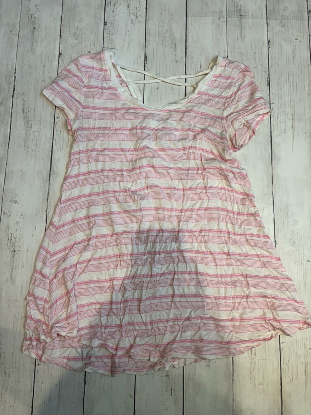 Pink Republic Pink & White Striped Short-Sleeve Shirt